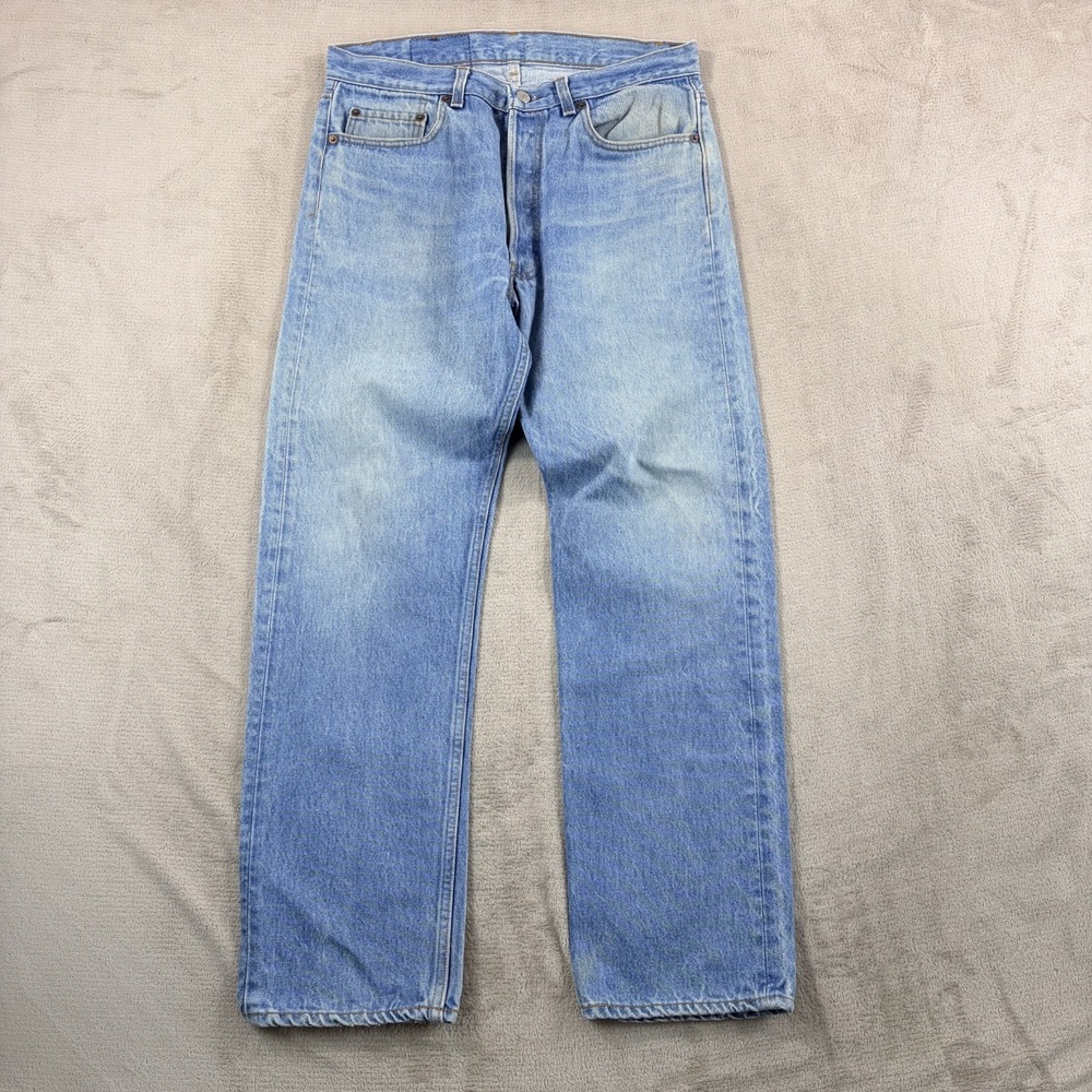 Vintage Levis 501 Jeans Men 34x30 (32x30) Blue Denim Button Fly Made in USA 80s